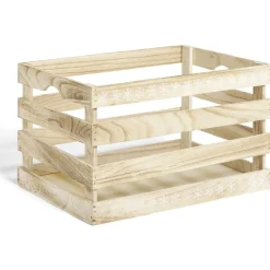 Best Cagette en bois motif flocon blanc 38x28xH23cm Rangement