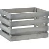 Caisse de rangement en bois gris Rangement