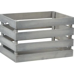 Caisse de rangement en bois gris Rangement
