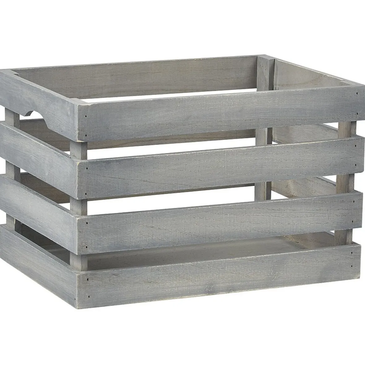 Caisse de rangement en bois gris Rangement