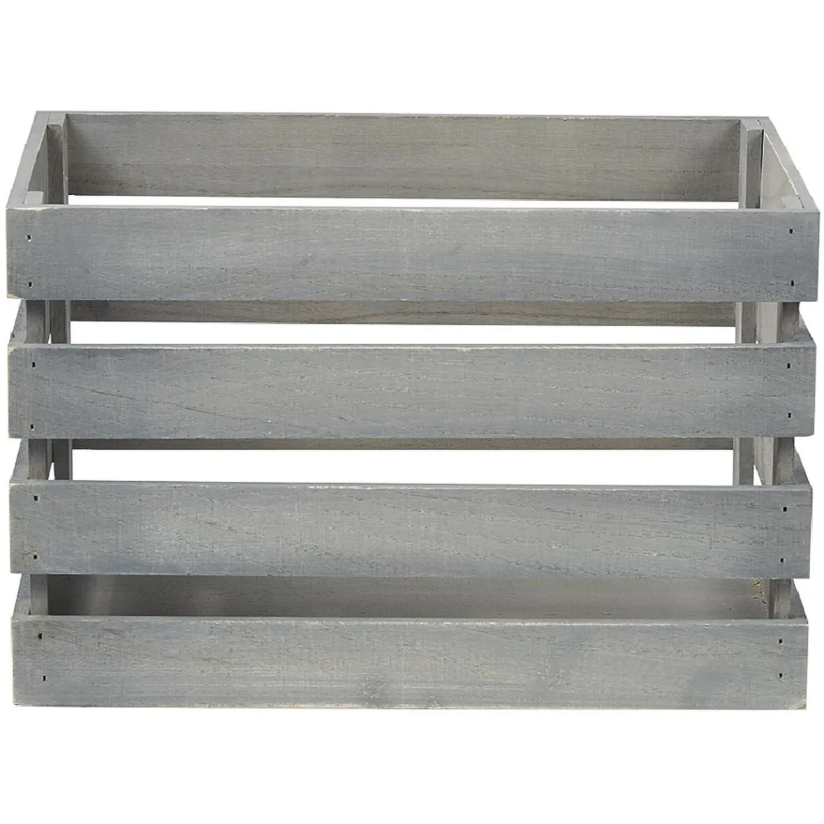 Caisse de rangement en bois gris Rangement