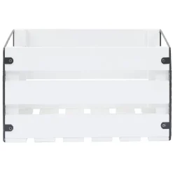 Caisse de rangement en bois et métal - L32,5 x l18 x H24 cm Rangement