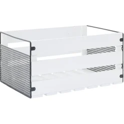 Best Caisse de rangement en bois et métal - L41 x l20 x H28 cm Rangement