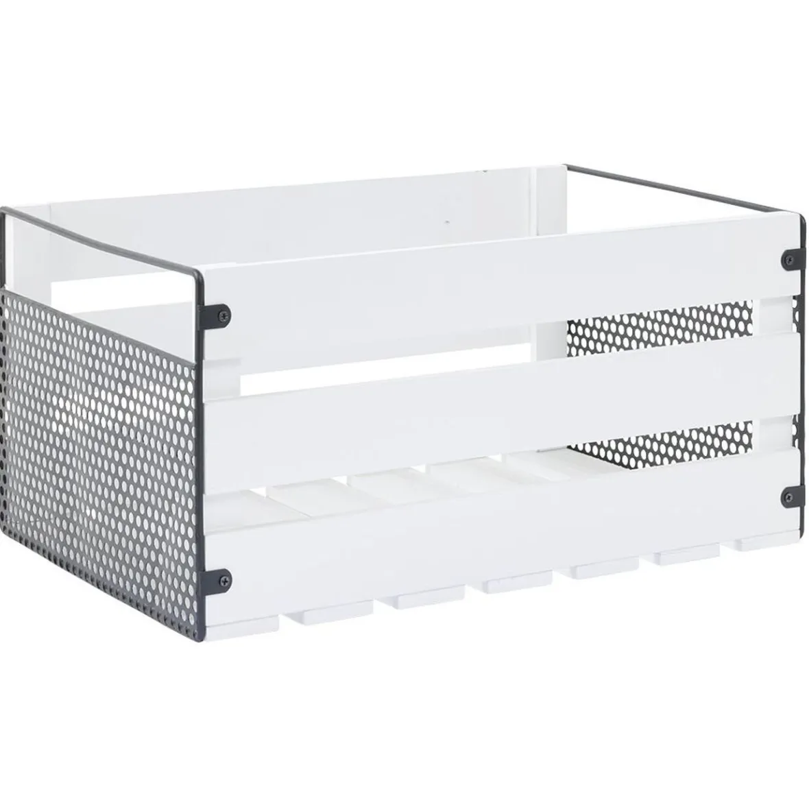 Best Caisse de rangement en bois et métal - L41 x l20 x H28 cm Rangement