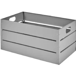 Caisse métallique de rangement gris anthracite x3 Rangement