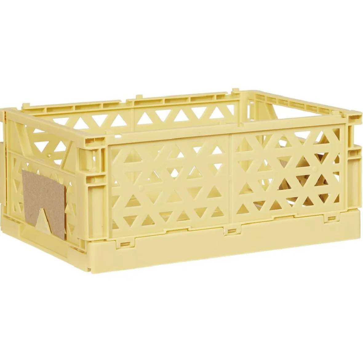 Best Caisse pliable avec porte-étiquette jaune L17xl12,5xH7cm Rangement