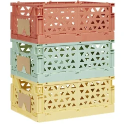 Best Caisse pliable avec porte-étiquette jaune L17xl12,5xH7cm Rangement