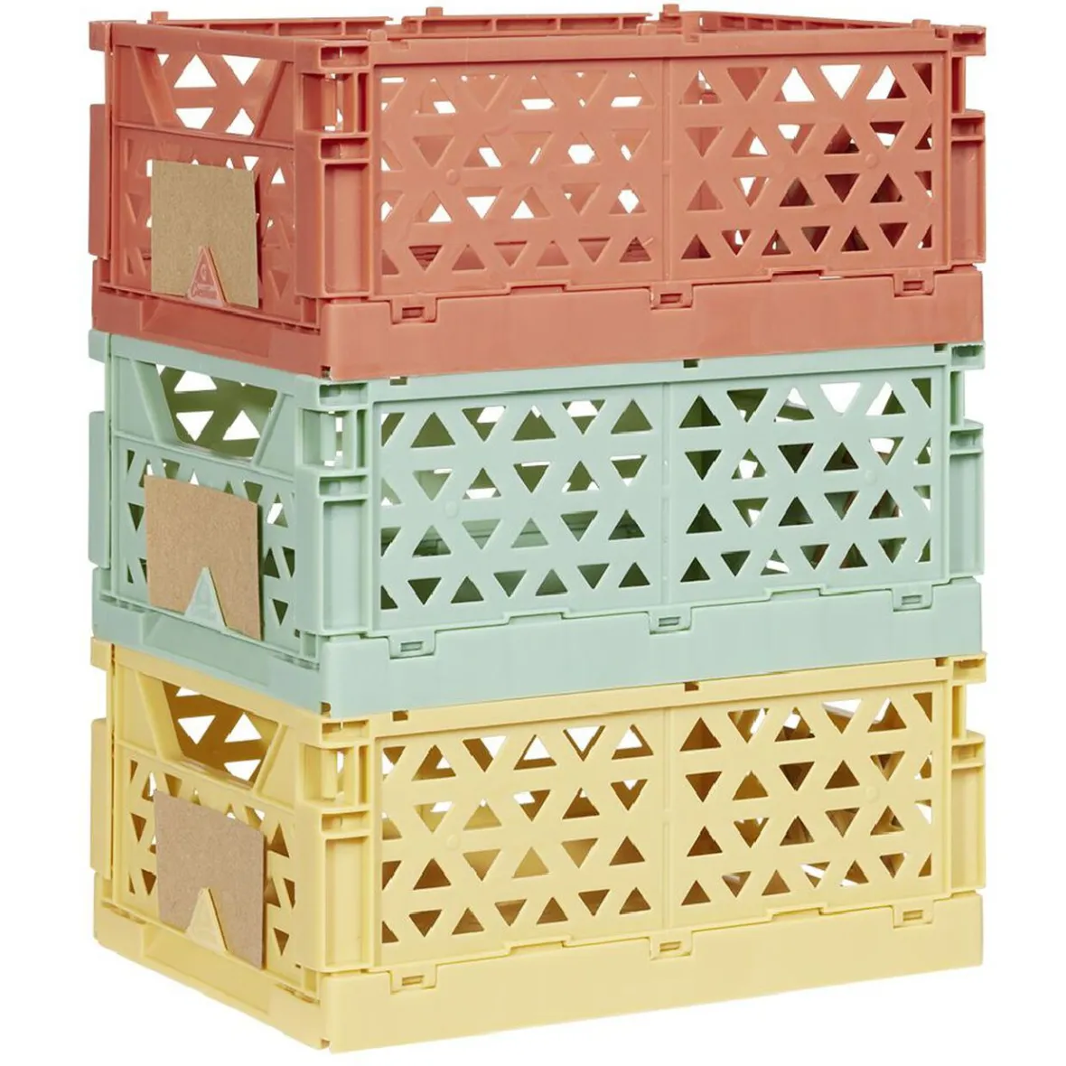 Best Caisse pliable avec porte-étiquette jaune L17xl12,5xH7cm Rangement