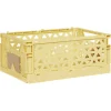Sale Caisse pliable avec porte-étiquette jaune L25xl16,5xH10cm Rangement