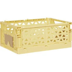 Sale Caisse pliable avec porte-étiquette jaune L25xl16,5xH10cm Rangement