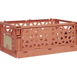 Best Caisse pliable avec porte-étiquette marron L33xl25xH15cm Rangement