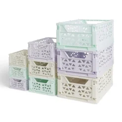 Best Caisse pliable vert pastel 3,4L - 24x17xH10cm Rangement