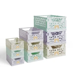 Best Caisse pliable vert pastel 3,4L - 24x17xH10cm Rangement