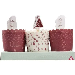 Gifi Préparation Culinaire^Caissette à gâteau avec décoration x18
