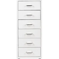 Caisson 6 tiroirs 4 roues blanc Rangement