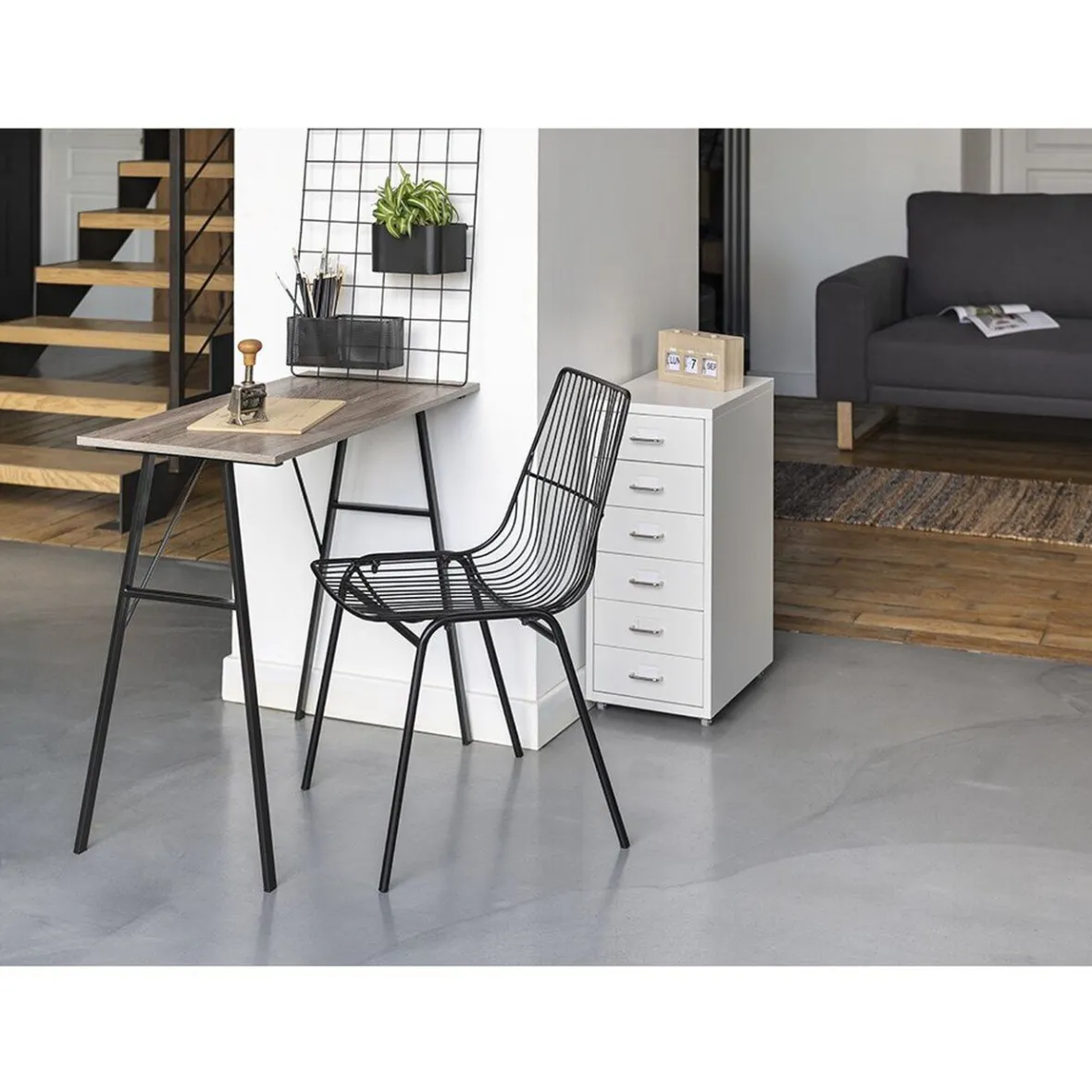 Best Caisson 6 tiroirs 4 roues noir Rangement