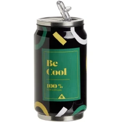 Gifi Conservation Alimentaire^Canette isotherme acier et plastique vert 260ml Ø6,5xH13,5cm