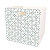 New Casier Box Cube bois motif géométrique 30x30x30cm Entretien Du Linge