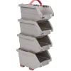 Best Casier de rangement superposable gris et rouge x4 Rangement