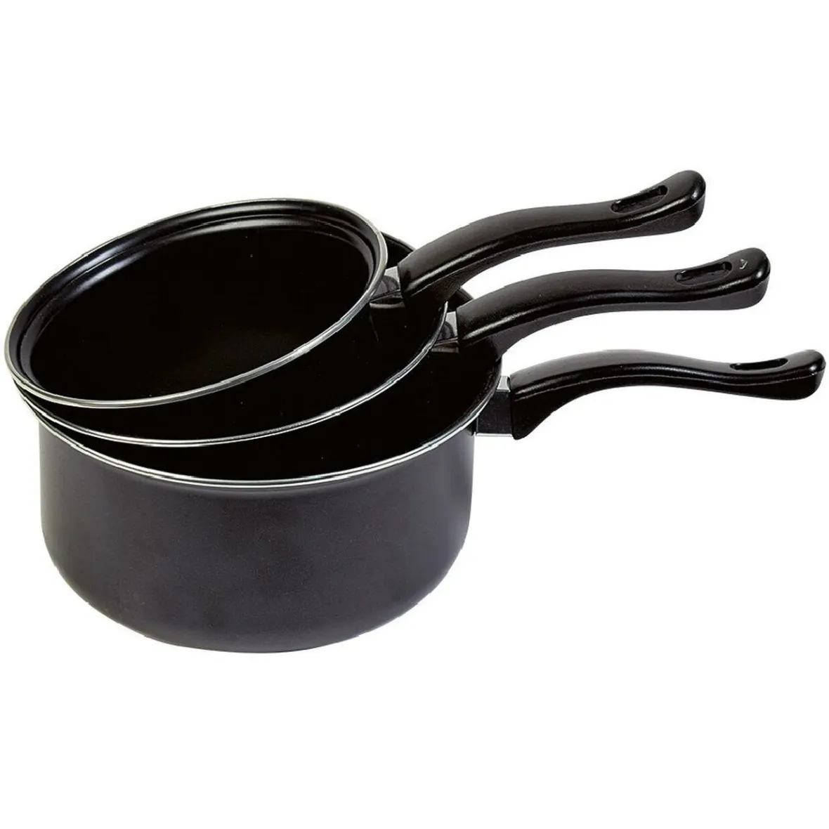Gifi Cuisson^Casserole acier noir - Lot de 3 - Tous feux sauf induction