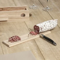 Gifi Préparation Culinaire^Cave à saucisson bois et couteau
