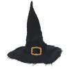 Chapeau de sorcière noir à poils avec ornement doré^Gifi Outlet