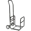 Chariot avec panier à bûches en métal noir^Gifi