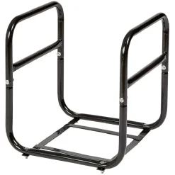 Chariot avec panier à bûches en métal noir^Gifi