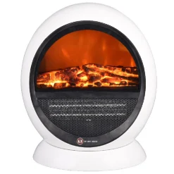 Chauffage blanc effet feu de bois Homday^Gifi Outlet