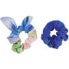 Chouchou en mousseline bleu et multicolore x 2^Gifi Clearance