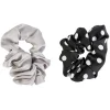 Chouchou en mousseline gris et noir x 2^Gifi Sale