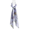 Chouchou foulard lavande motif floral jaune et violet^Gifi Clearance