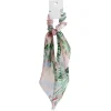 Chouchou foulard rose motif tropical vert et bleu^Gifi Sale