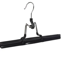 Cintre à pince acier revêtement plastique noir x2 Rangement