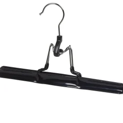 Cintre à pince acier revêtement plastique noir x2 Rangement