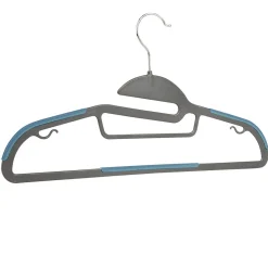 Cintre antidérapant gris bleu x10 Rangement
