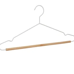 Cintre blanc et bois x 3 Rangement