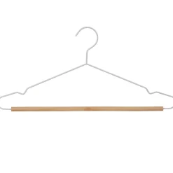 Cintre blanc et bois x 3 Rangement