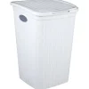 New Coffre à linge 50 L blanc effet osier Entretien Du Linge