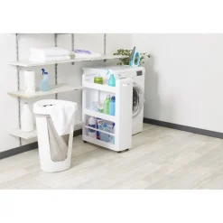 Hot Coffre à linge 50 L blanc et gris Entretien Du Linge