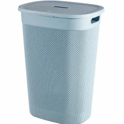 Online Coffre à linge en plastique bleu effet tressé Entretien Du Linge