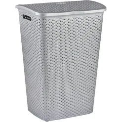 Outlet Coffre à linge gris argent 55 L Entretien Du Linge
