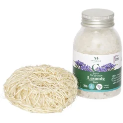 Coffret Mességué sel de bain lavande et éponge chanvre 100% naturel^Gifi Discount