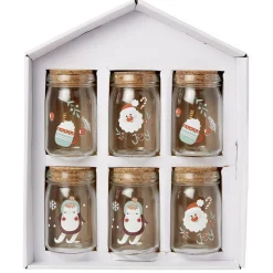 Gifi Conservation Alimentaire^Coffret mini bocal en verre motif Noël couvercle liège x6
