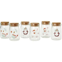 Gifi Conservation Alimentaire^Coffret mini bocal en verre motif Noël couvercle liège x6