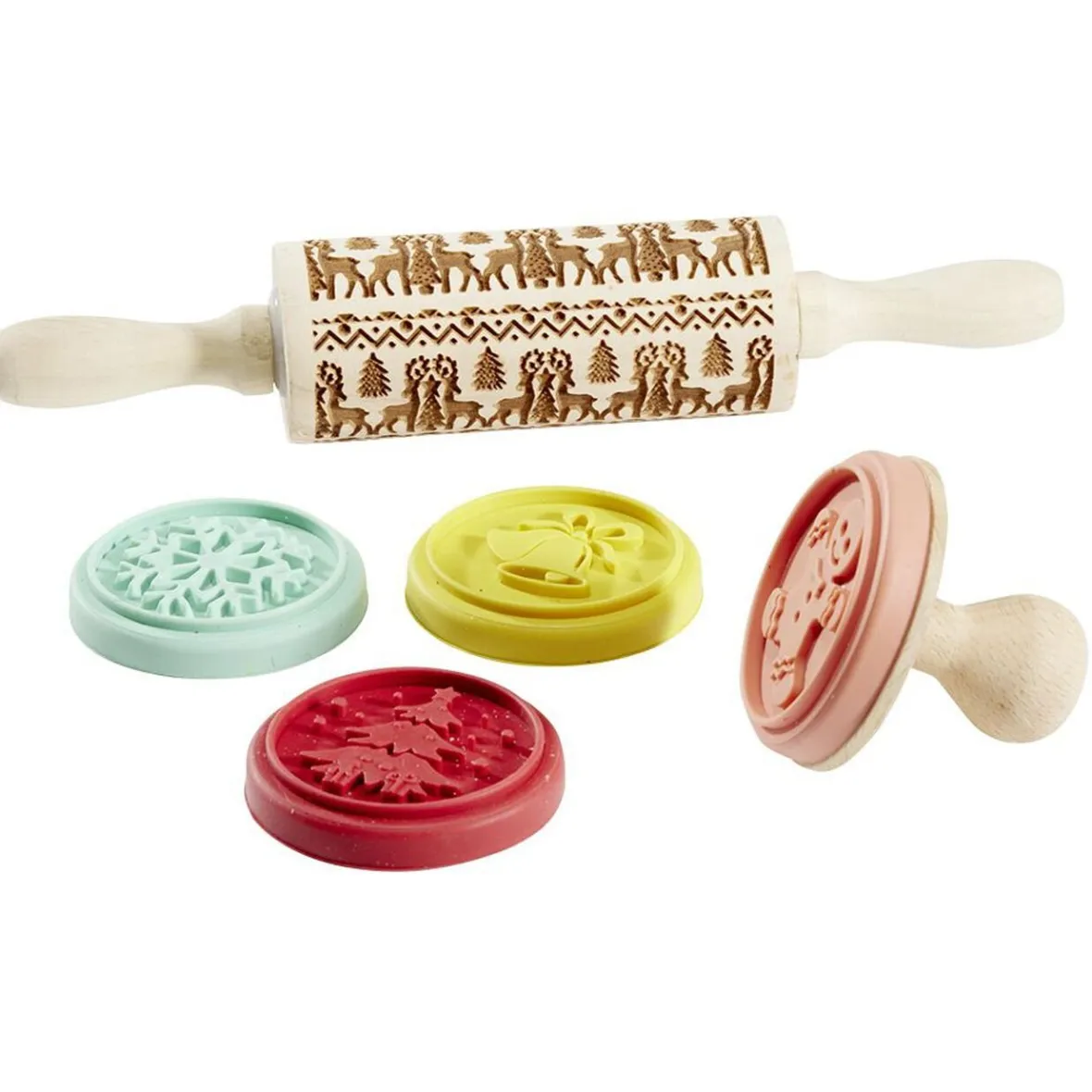 Gifi Préparation Culinaire^Coffret rouleau à pâtisserie à motif Noël