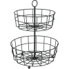 Gifi Rangement De Cuisine^Corbeille à fruits 2 niveaux métal noir Ø28xH38cm