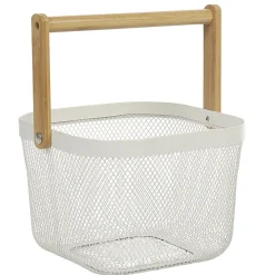 Gifi Rangement De Cuisine^Corbeille à fruits avec anse métal blanc naturel