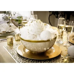 Gifi Rangement De Cuisine^Corbeille à fruits en métal maillage doré Ø26xH13cm