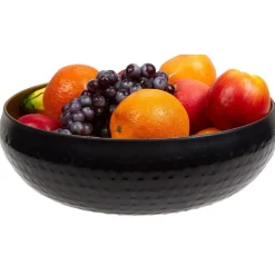 Gifi Conservation Alimentaire^Corbeille à fruits ronde en acier noire et dorée